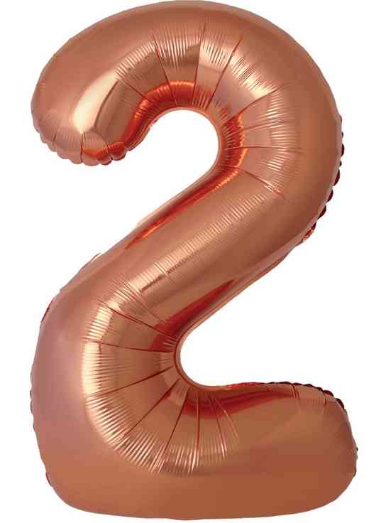 Шар фольга Цифра 40"Fm Slim Бронзовый Bronze "2" (упак)