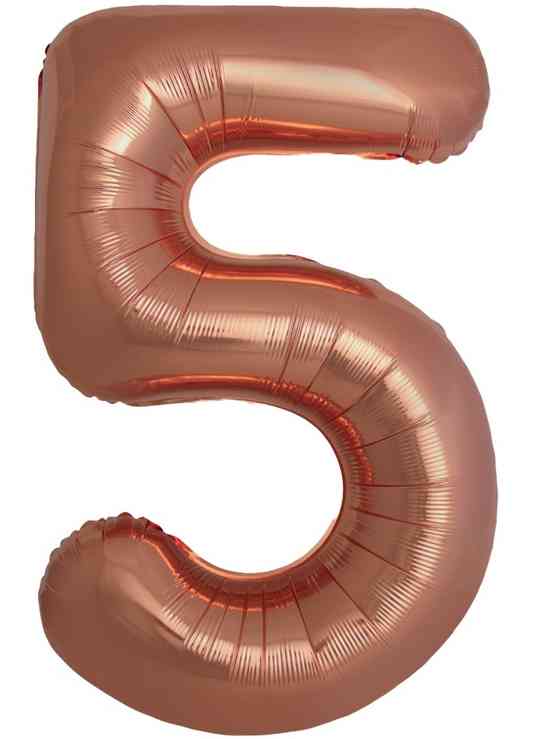 Шар фольга Цифра 40"Fm Slim Бронзовый Bronze "5" (упак)