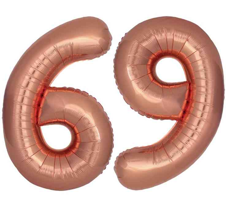 Шар фольга Цифра 40" Fm Slim Бронзовый Bronze "6 9" (упак)