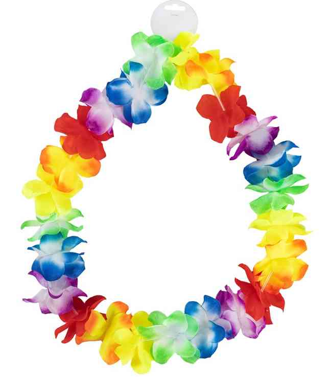 Карнавальный аксессуар на шею 105 см Гавайи. Радуга