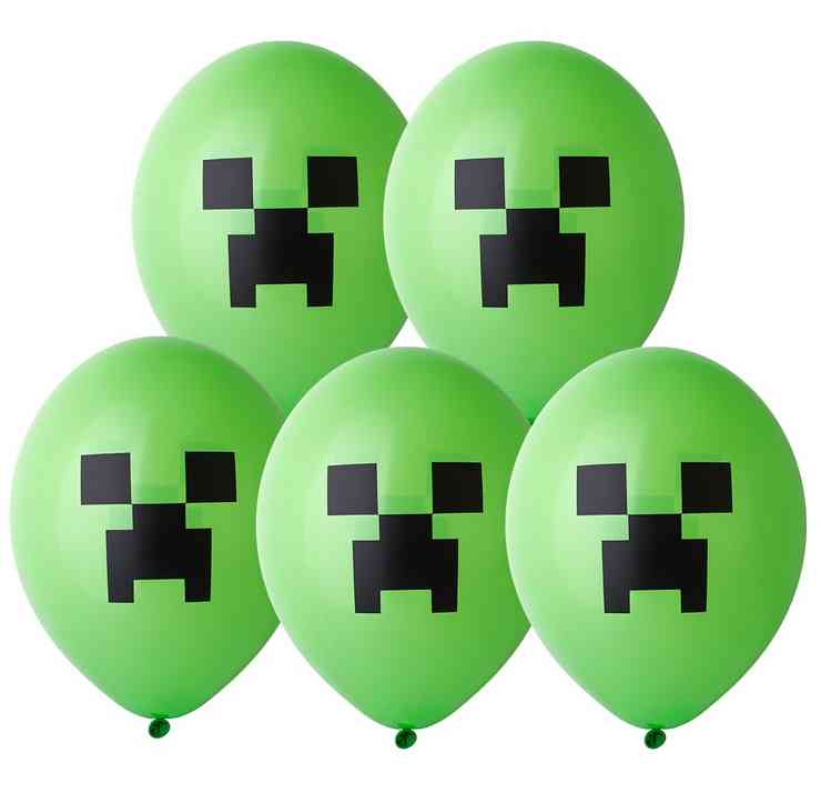 Шар латекс с рисунком 14" Bb пастель Пиксели зеленый (50шт)