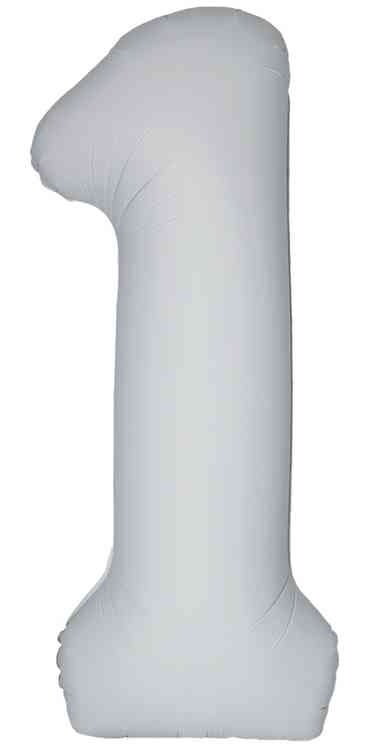 Шар фольга Цифра 40" Fm Slim Белый Матовый Matte White цвет "1" (упак)