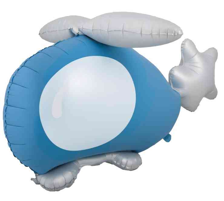 Шар фольга фигура Вертолет голубой 37" 94смВЗ (упак)