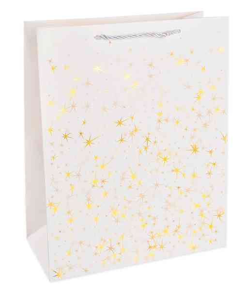 Пакет бумажный XXL 43х55см Тысячи созвездий Дизайн №4 БелыйЗолото