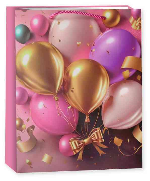 Пакет бумажный M 18х23см Праздничные шары Дизайн №3