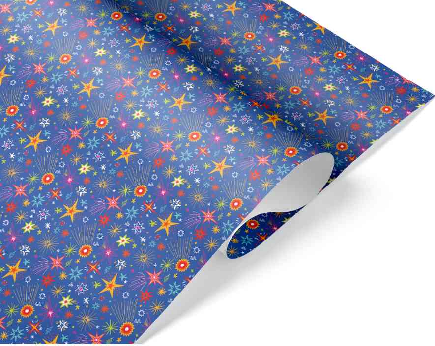 Бумага лист 70х100см Сверкающие звезды ДБ (10шт)