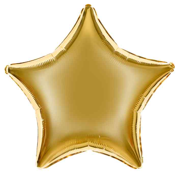 Шар фольга без рисунка 18"Fm звезда металлик Светлое золото