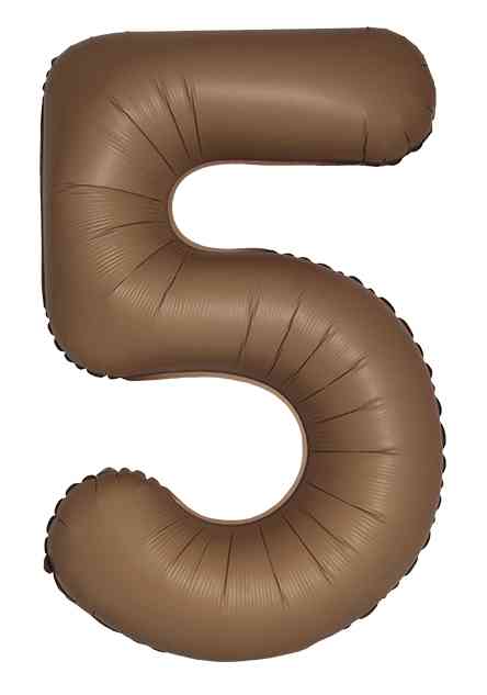 Шар фольга Цифра 40" Fm Slim Шоколад Матовый "5" (упак)