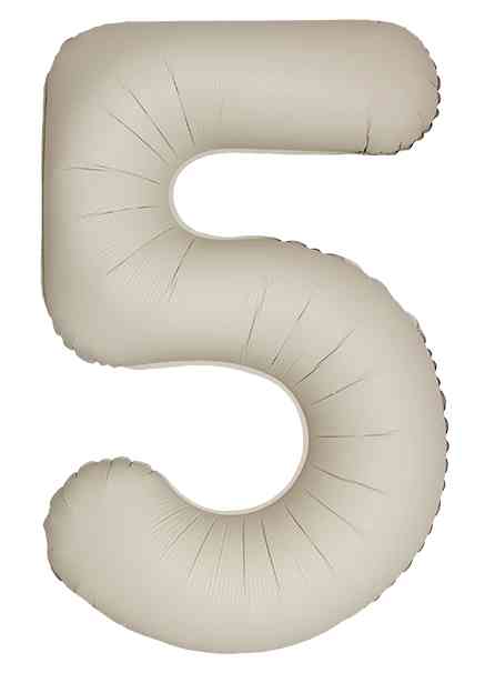 Шар фольга Цифра 40" Fm Slim Кремовый Латте Матовый "5" 1207-6075