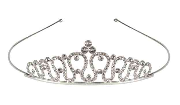 Корона тиара металлическая Принцесса Серебряная 12х15см ВП