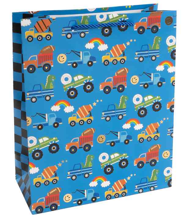 Пакет бумажный L 26х32см Супер Машинки Дизайн №3 Металлик