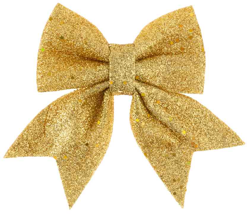 Декоративное украшение бант Праздничный Золото с блестками 12х15см (уп2) ВВ