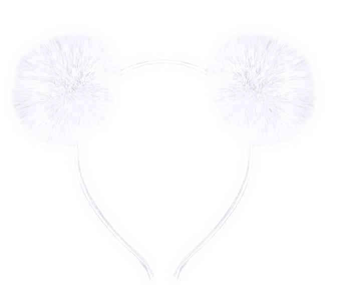 Ободок Пушистые помпончики Белый ВВ