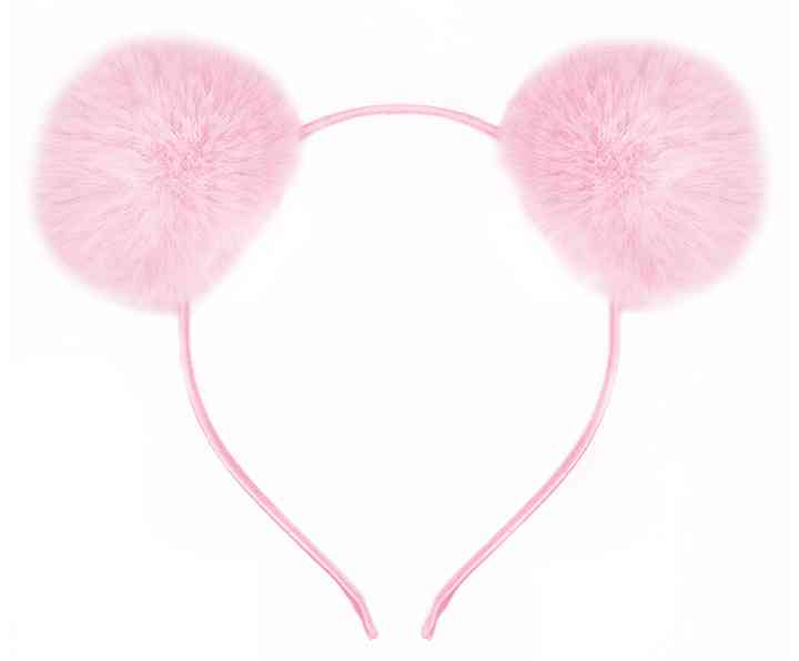 Ободок Пушистые помпончики Розовый ВВ