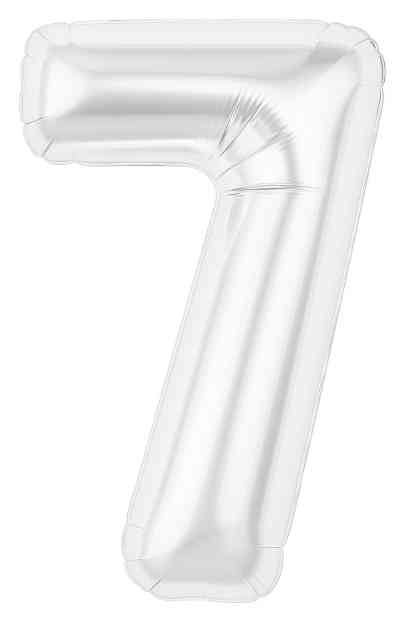 Шар фольга Цифра 40"AG Slim Белый блеск "7" (упак)