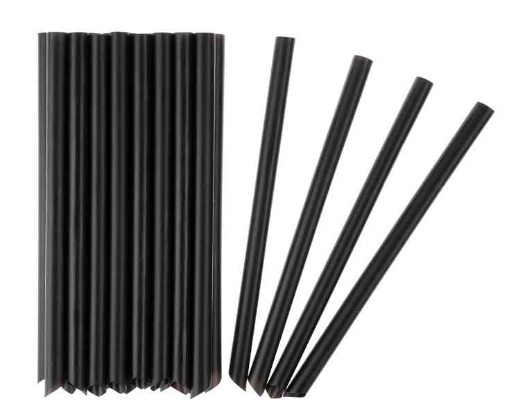 Трубочки для коктейля пластик Широкие Черный (уп50) ВВ