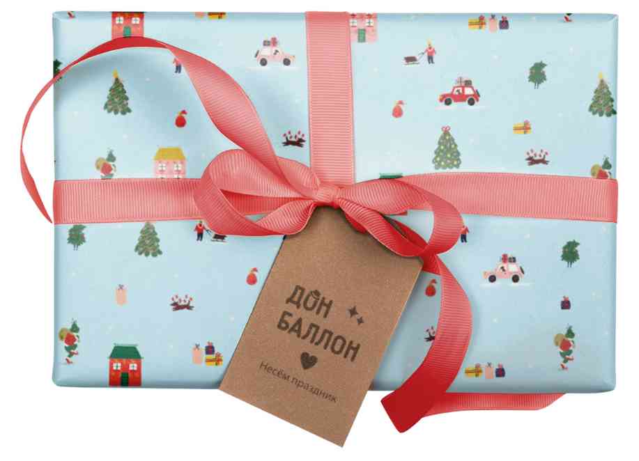 НГ Коробка прямоугольник 19х13х8см Новогоднее настроение