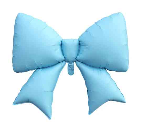 Шар фольга фигура Бант голубой 39" 98см АА (упак)