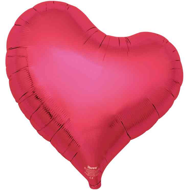 Шар фольга без рисунка 18" ibrex сердце изгиб металлик Красный