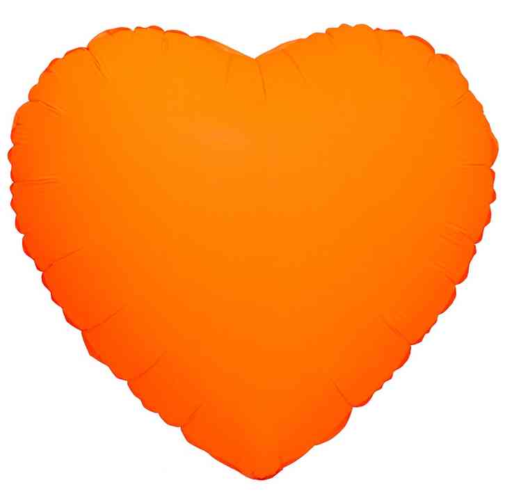 Шар фольга без рисунка 18"ВЗ сердце Неон Оранжевый Orange
