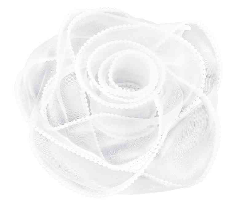 Лента Органза с леской и бусинами 4х4,57м Белый
