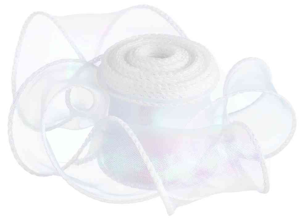 Лента Органза с леской 4х9,14м Белый Хамелеон