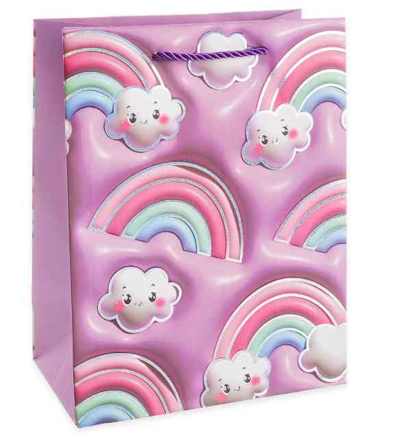 Пакет бумажный L 26х32см Зефирная нежность Дизайн №1 Металлик