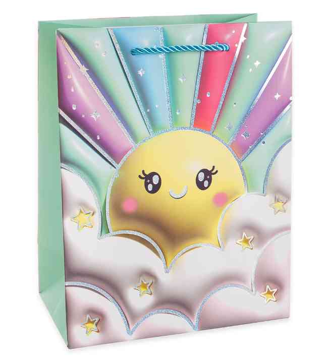 Пакет бумажный M 18х23см Зефирная нежность Дизайн №2 Металлик