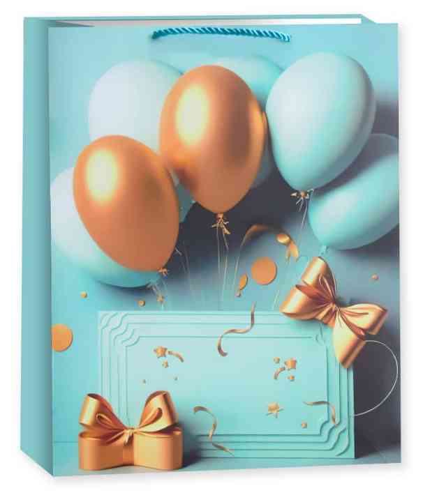 Пакет бумажный M 18х23см Праздничные шары Дизайн №4 ДБ