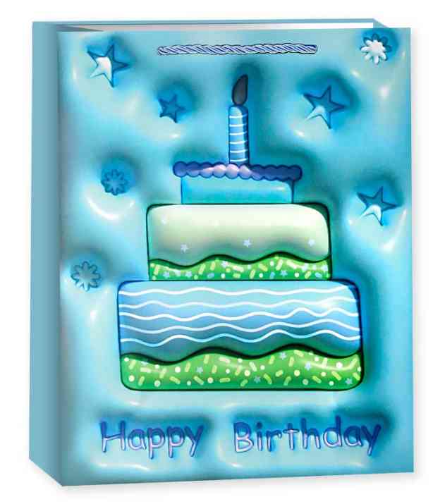 Пакет бумажный XL 31х41см Сладкий тортик Дизайн №2 Голубой