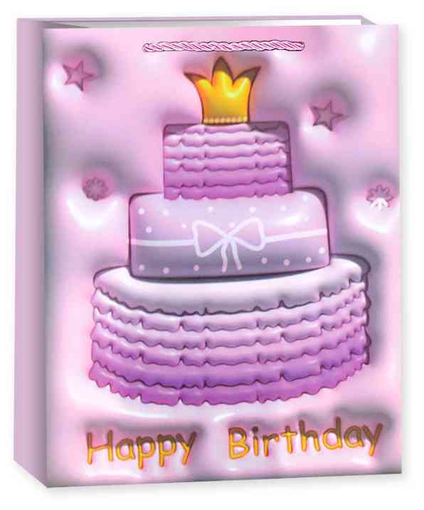 Пакет бумажный L 26х32см Сладкий тортик Дизайн №3 Сиреневый