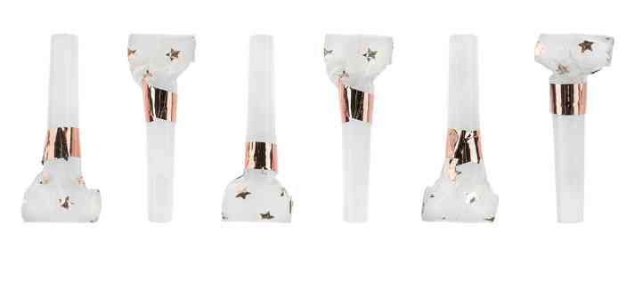 Язык-гудок Звезды Люкс Белый Розовое золото (уп6) ВВ