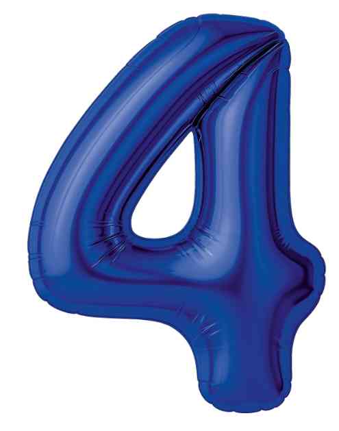 Шар фольга Цифра 40" AG Slim Полуночно-синий "4" (упак)