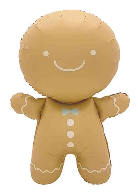 Шар 32" 81 см, фольга, сатин Пряничный человечек