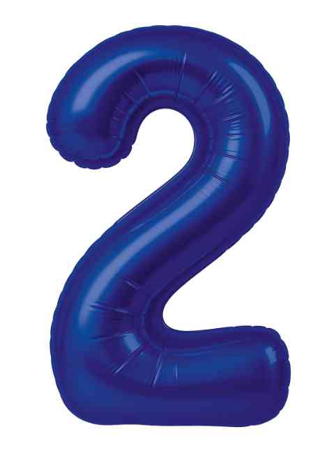 Шар фольга Цифра 40" AG Slim Полуночно-синий "2" (упак)