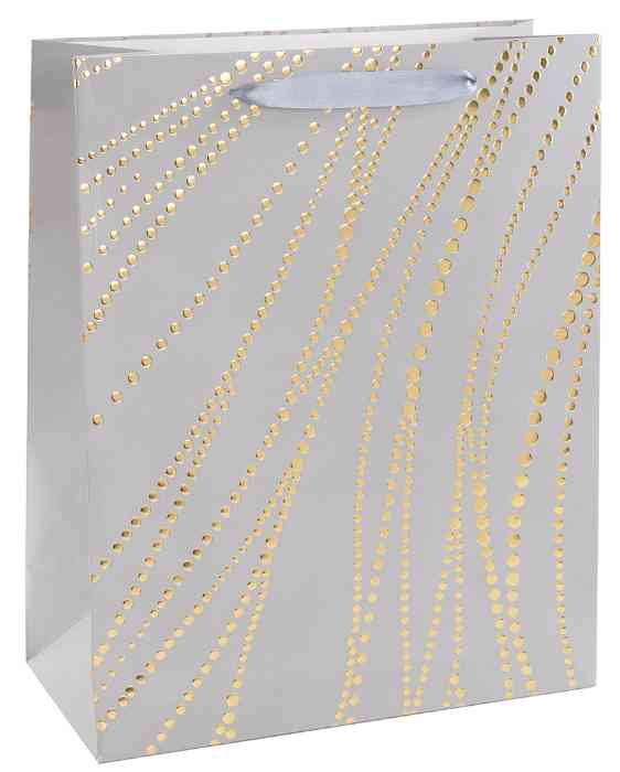 Пакет бумажный MS 14х15см Золотые нити Дизайн №3 Серебро Металлик