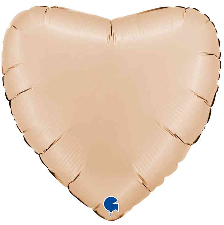 Шар фольга без рисунка 22"GR сердце Сатин Белый песок