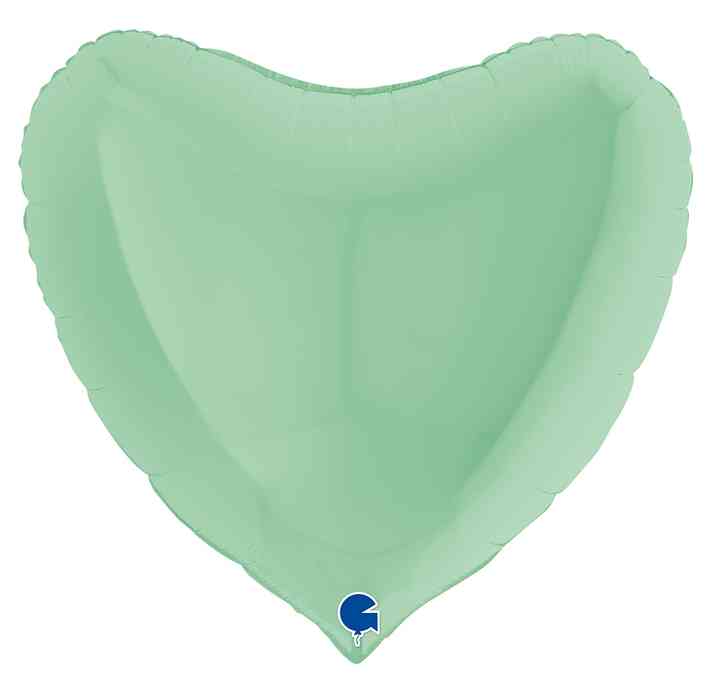 Шар фольга без рисунка 36"GR сердце Макарунс Нежная мята