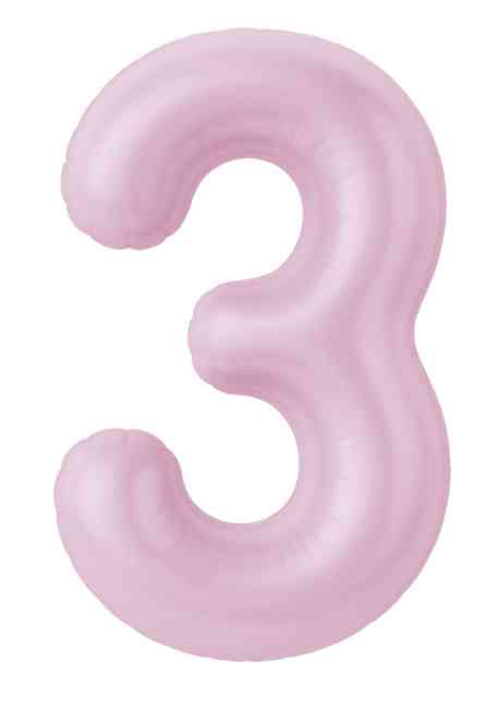 Шар фольга Цифра 40"AG Slim Зефирный "3" (упак)