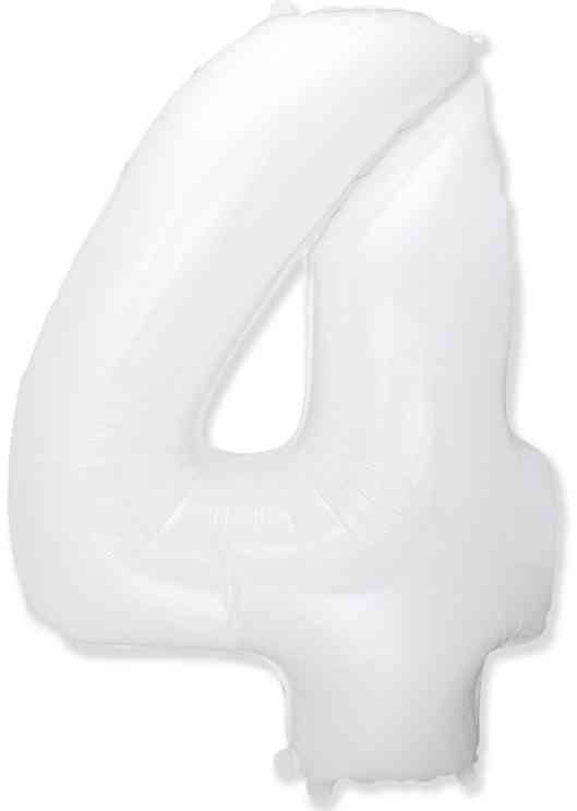 Шар фольга Цифра 40"Fm Белый "4"
