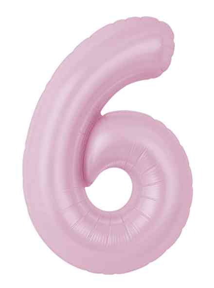 Шар фольга Цифра 40"AG Slim Зефирный "6" (упак)