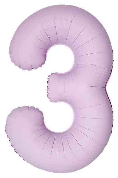Шар фольга Цифра 40"Fm Slim Светло-розовый Матовый "3" (упак)