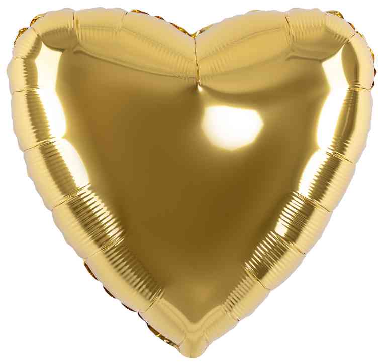 Шар фольга без рисунка 18" Fm сердце металлик Золото