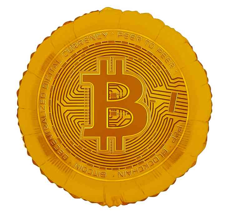 Шар фольга с рисунком 18" FL Круг Биткоин Золото