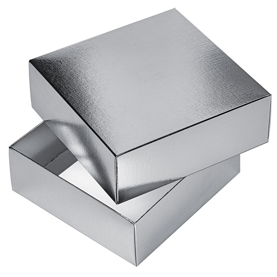 Коробка складная 18х18х6см METALLIC Серебро Ккс-03426 Хатбер