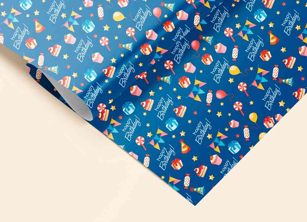 Бумага лист 70х100см С днем рождения (10шт) Миленд