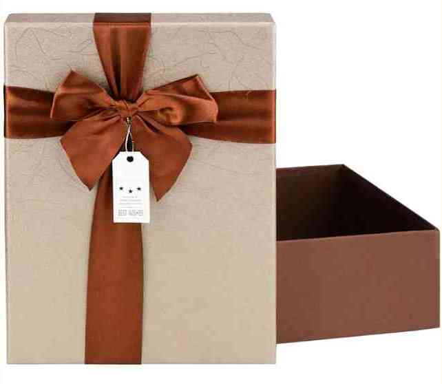 Коробка Прямоугольник 23х17х7см Коричневая С бантом Миленд