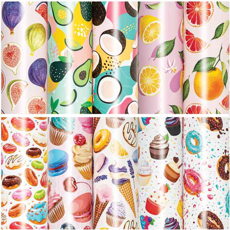 Бумага лист 70x100см мелованная 10 дизайнов ассорти ЗОЛОТАЯ СКАЗКА