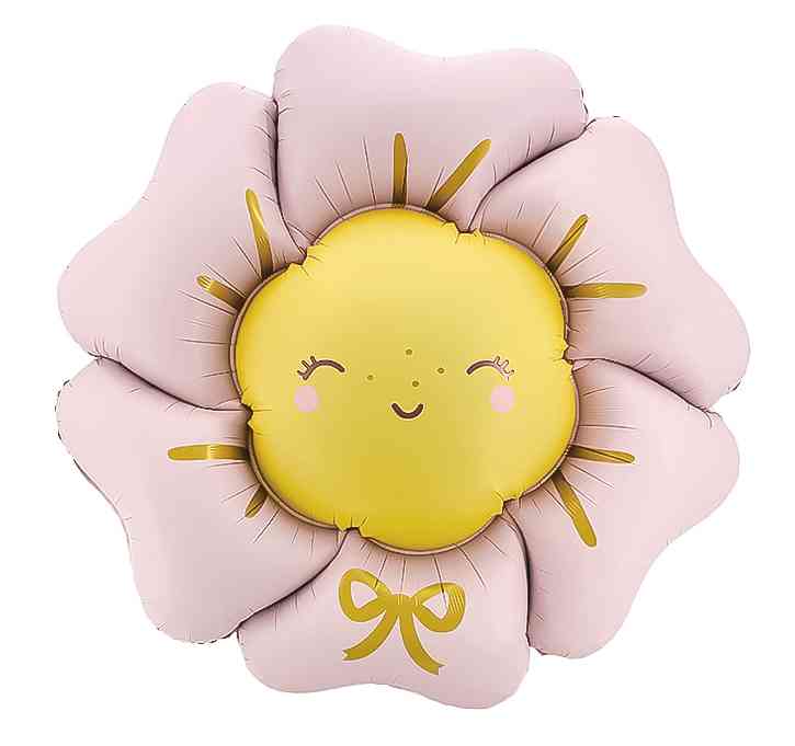 Шар фольга фигура Солнышко Розовый Сатин 41" 104см FL