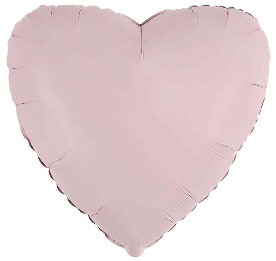 Шар фольга без рисунка 18" Fm сердце сатин Пыльная роза